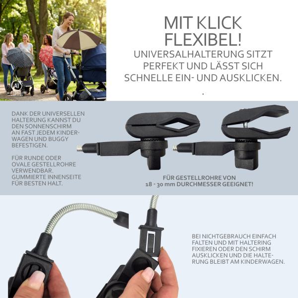 BAMBINIWELT universaler Sonnenschirm für Kinderwagen/Buggy DESIGN (rund)